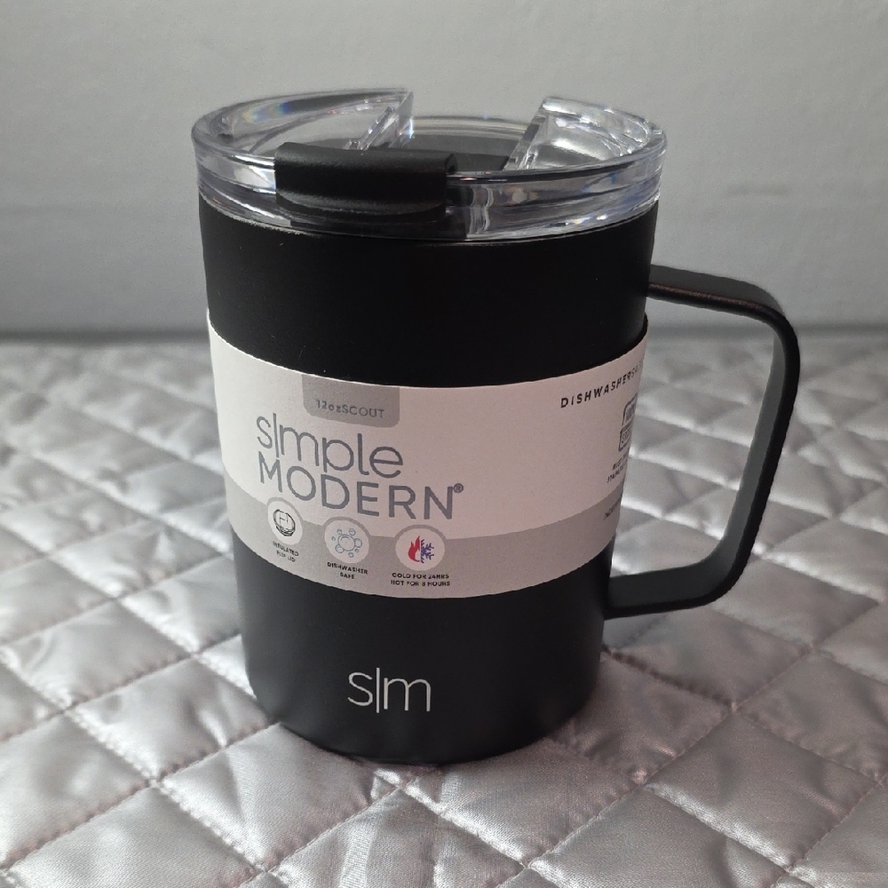 NEW Simple Modern Black Travel Mug 12oz